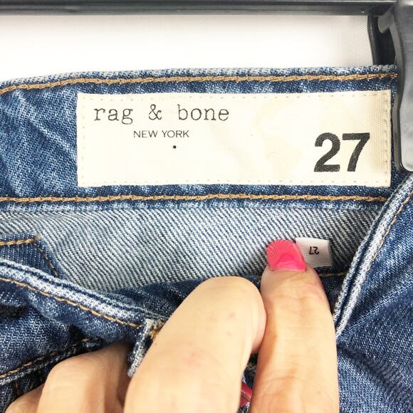 Rag & Bone Womens Nina Jeans 27 US 4 Blue High Rise Ankle Cigarette Cropped NWT - Picture 4 of 8